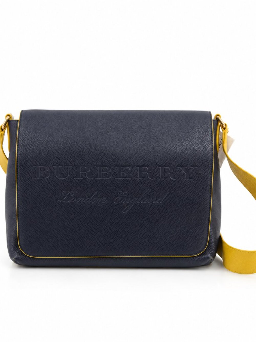 Burberry London England Leather Messenger Crossbody Bag
